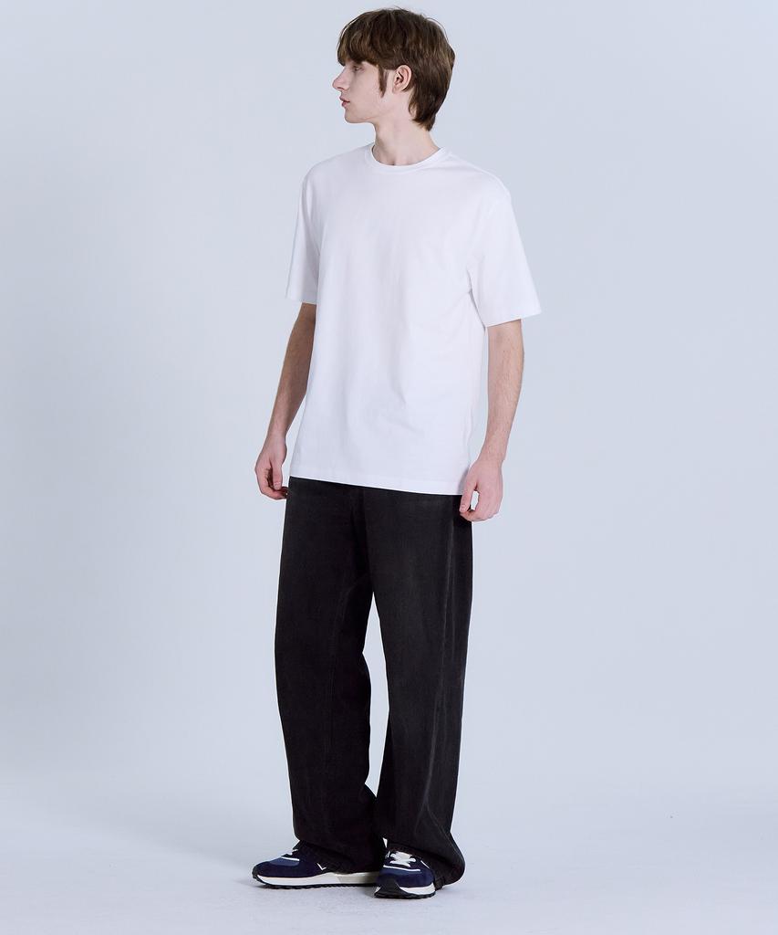 BASIC HOUSE Uni Relaxed Fit Round Neck Short Sleeve T-Shirt White Lats0105 (Type B)