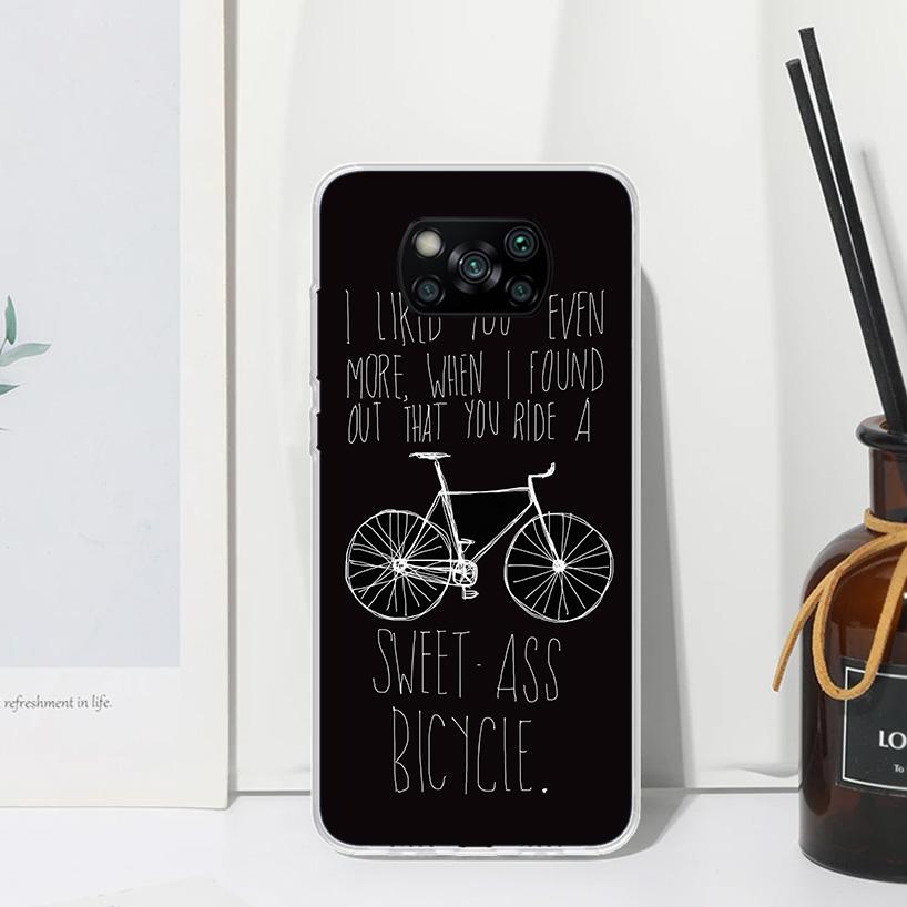 Bicycle Bike Sport Phone Case For Xiaomi Poco X7 X6 X5 M7 M8 Pro F7 Ultra Redmi 15C 15 13C 13 12C 12 10 10C 10A Art Fundas Poco