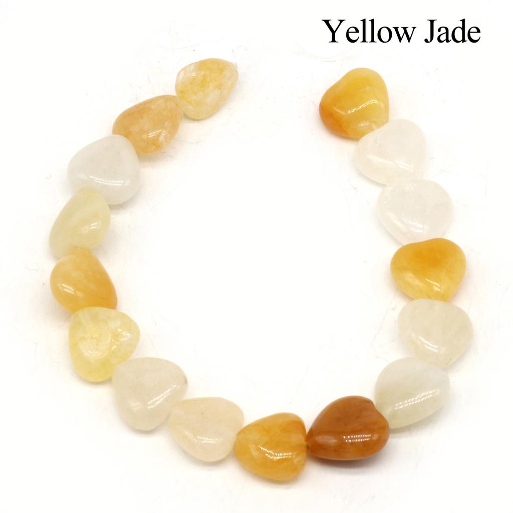 16Pcs/String, Spiritual Healing Crystal Heart Beads, Bohemian Style Natural Stone Rose Quartz Gemstone Loose Spacer Beads for Jewelry Making DIY Craft