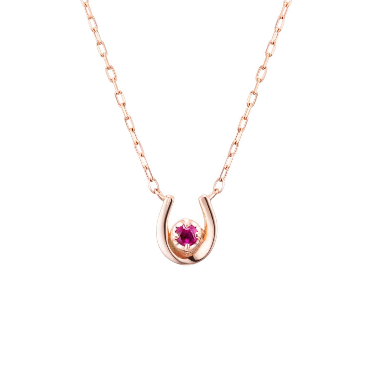 

July Birthstone K10 Pink Gold Necklace 112126123107 [Yondo Sea] Women s