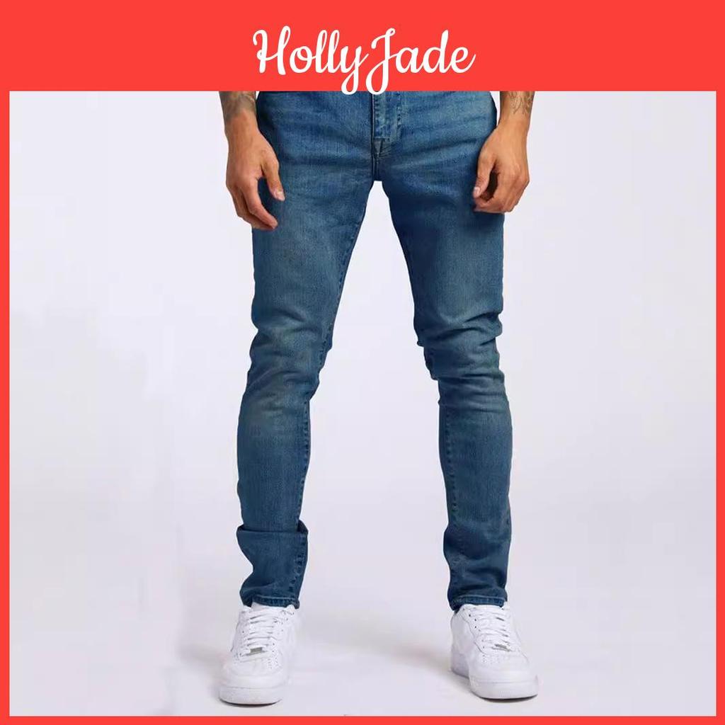 Color Jeans Mens Slim Solid Jeans Clothes Sale
