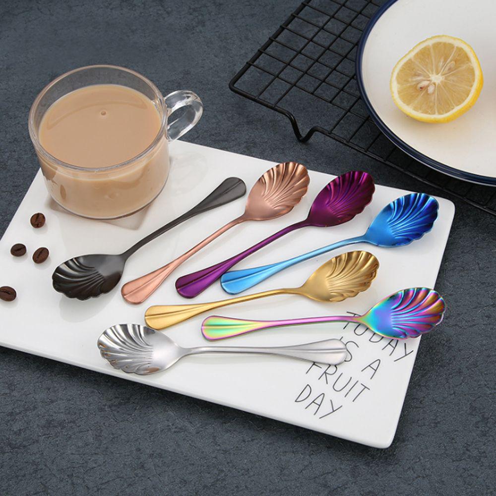 Tableware Shell Stir Coffee Tea Spoon Ice Cream Scoops Upscale Utensils Tableware Shell Stir Coffee Tea Spoon Ice Cream Scoops Upscale Utensils