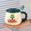Christmas Ceramic Mug Gift Set with Lid & Spoon - Large Capacity Water Cup Souvenir