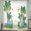 Dinosaur In Nature Sheer Curtains For Living Room Window Transparent Voile Tulle Curtain Bedroom Drapes Home Decor