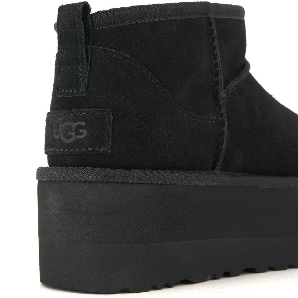 UGG Klassische Ultra Mini Plateau Stiefelette Schwarz Damen Sneaker 1135092-BLK