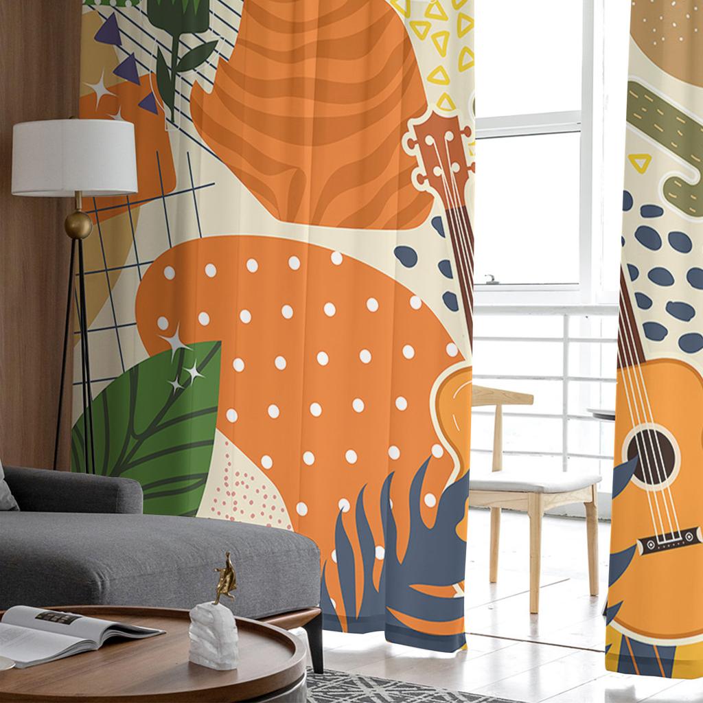 Cowboy Wüste Tropische Pflanze Gitarre Boho Transparente Vorhänge Wohnzimmerfenster Tüllvorhänge Schlafzimmer Schleier Vorhänge Luxuriöse Gardinen