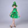 Toddler Kids Baby Girls Christmas Tree Costume Dress Tops Party Vest+Hat Outfits