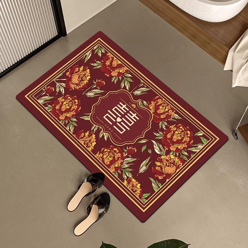 VIKAMA Bathroom Mats Kitchen Mats Front Door Mats Foot Rugs Non-slip Diatomite Mud Quick Dry Machine Washable Manageability