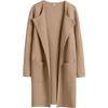 Women's Turn Down Collar Long Sleeve Loose Fit Casual Long Knit Cardigan Solid Color Pocket Sweater Coat