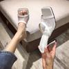 2024 Summer Open Toe High Heel Female Thin Heel Sandal Slip on Mesh Women Slippers Hollow Out Slides Sexy Pumps