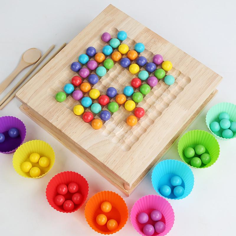 Zwei-in-Eins Holzrettich-Memory- & Stäbchenspiel für Kinder