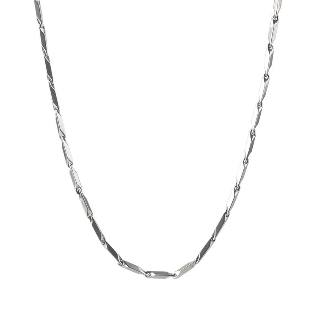 2024 2023 Colier de modă și petrecere European și american din oțel titan Colier cu lanț din bambus cu diamante incolore Colier ușor de lux pentru bărbați.