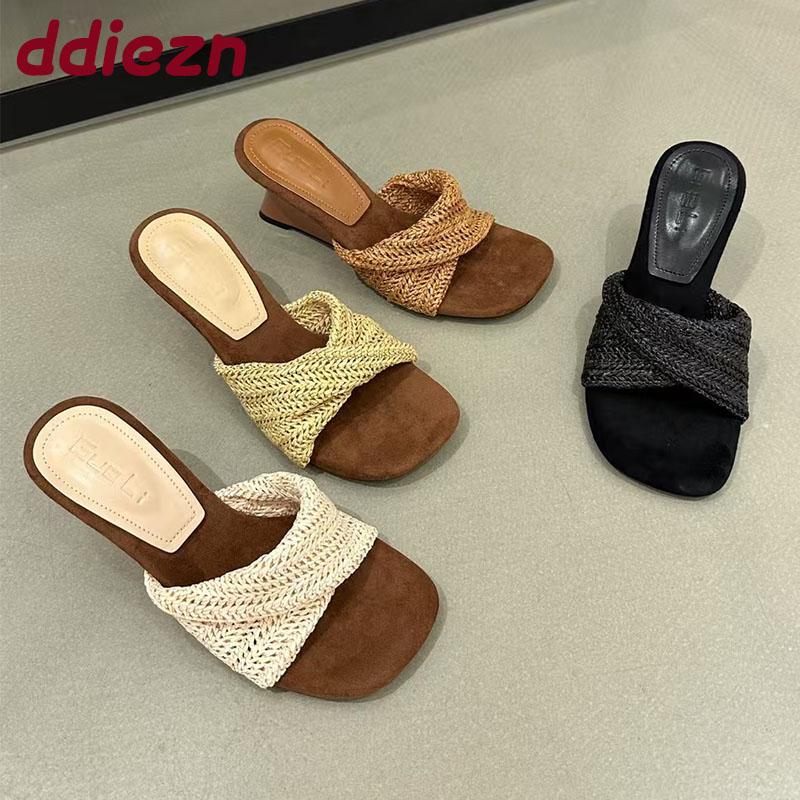 Fashion Fashion Wedges Summer Beach Slides Women Heeled Sandals Shoes Female Wedges Sandals Slippers Shoes For Ladies New In 2025