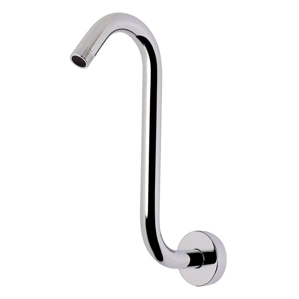 S Shaped High Rise Gooseneck Showerhead Extension Arm with Standard 1/2 Inch Connection Simple Installs for Bathroom