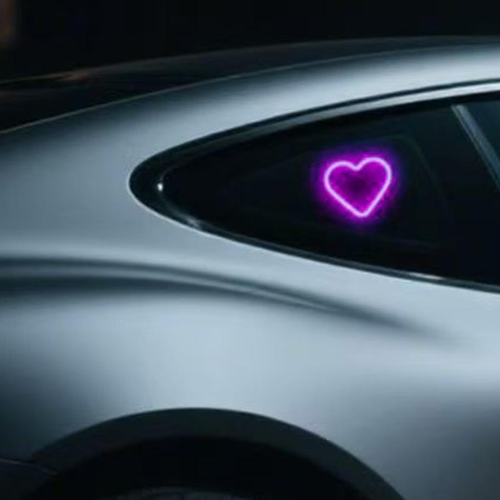 Solar Power Heart Shape C-Pillar Lamp Multi-Purpose Car Interior Decoration Lamp Automotive Atmosphere Love Light Car Accessory