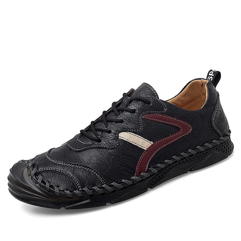 Summer 2025 new handmade leather men's bag head casual leather shoes outdoor fashion versatile large size Doudou men's shoes