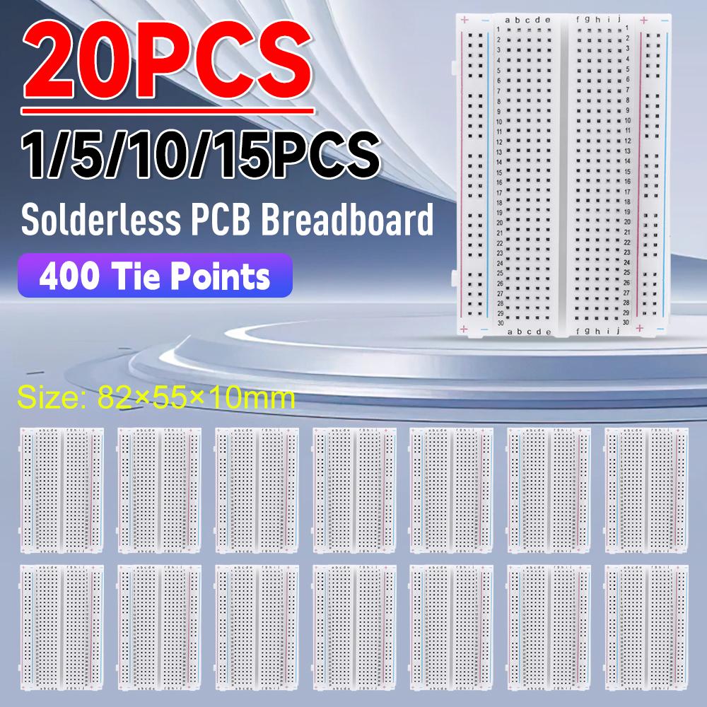 1-6PCS 400 Points Breadboard MB-102 Solderless PCB test Board 400 Hole Breadboard MB102 Test Develop DIY Mini Bread Board
