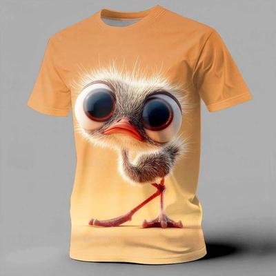 3D Print Bird Giraffe Dog T Shirt for Men Fun Animal Pattern T-Shirts Summer Fashion O-Neck Loose Tops Street Short Sleeve Tees