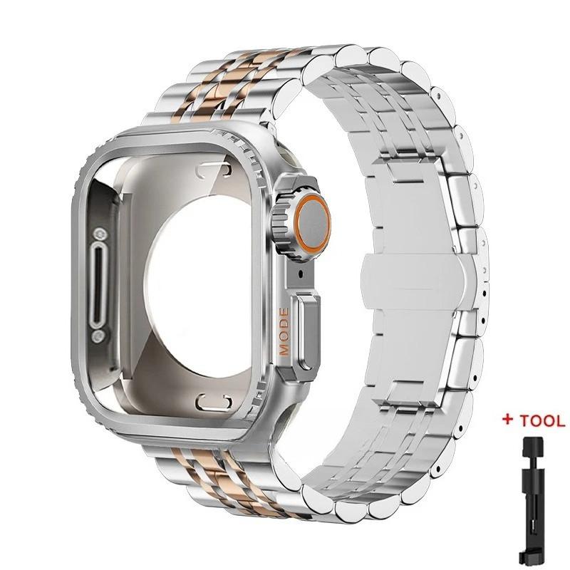 Metal Strap+Metal Case for Apple Watch Series 11 46mm 42mm Ultra 3/2/1 49mm 45mm 44mm Band for Series 11 10 9 8 7 6 5 SE2 SE3 4