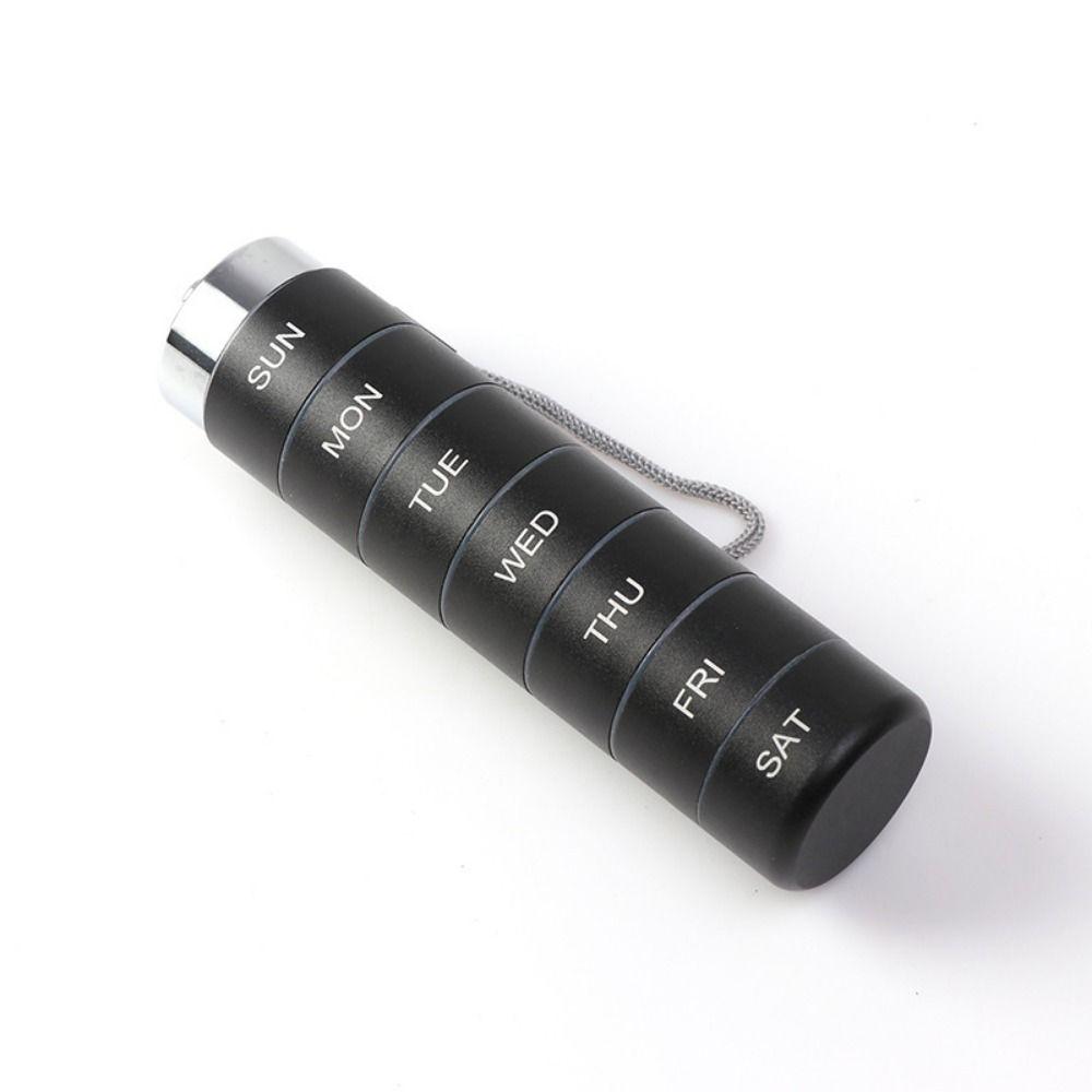 Waterproof Weekly Pill Case High Capacity Aluminum Alloy Medicine Storage Box Moisture Proof 7-Day Pill Box Daily Medicine