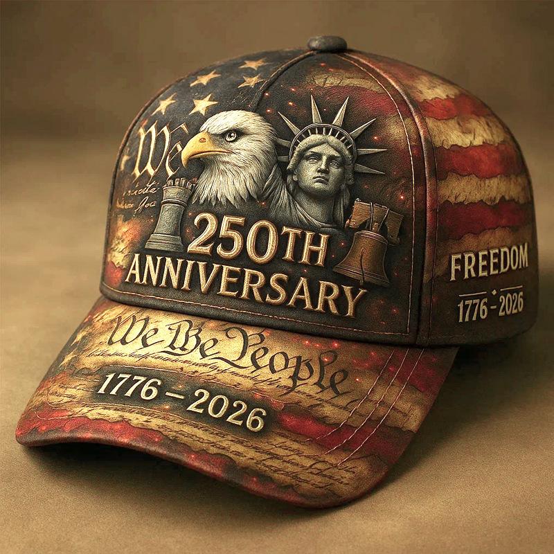 250Th Anniversary Commemorative Cap, Sun Protection Baseball Cap, 3D Printed Cap, Eagle Pattern Baseball Cap