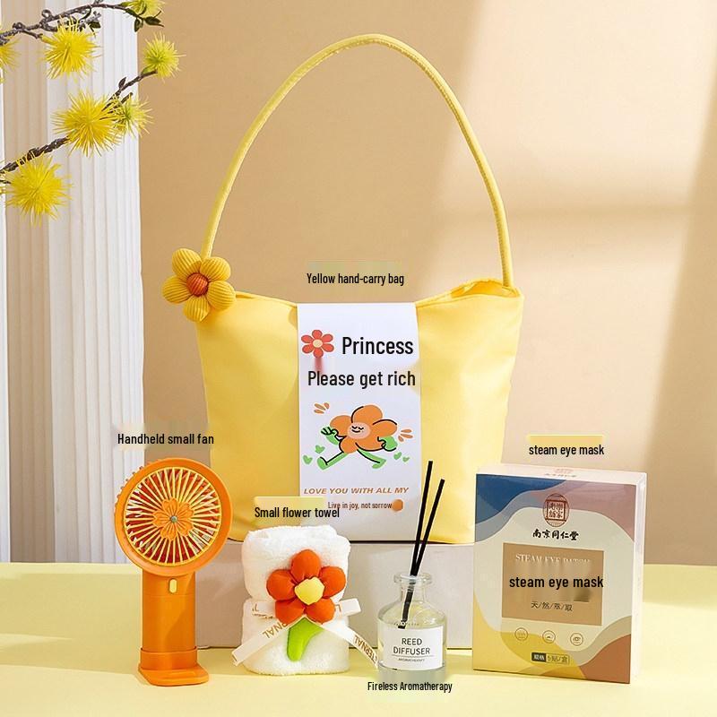 HANDUNYOU Light Luxury Yellow Handbag Gift Set