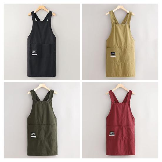 Kitchen Apron Waterproof Cooking Apron with 2 Large Pockets Adjustable Lace-Up Design Oil And Water-Repellent Unisex Apron for Cooking And Outdoor