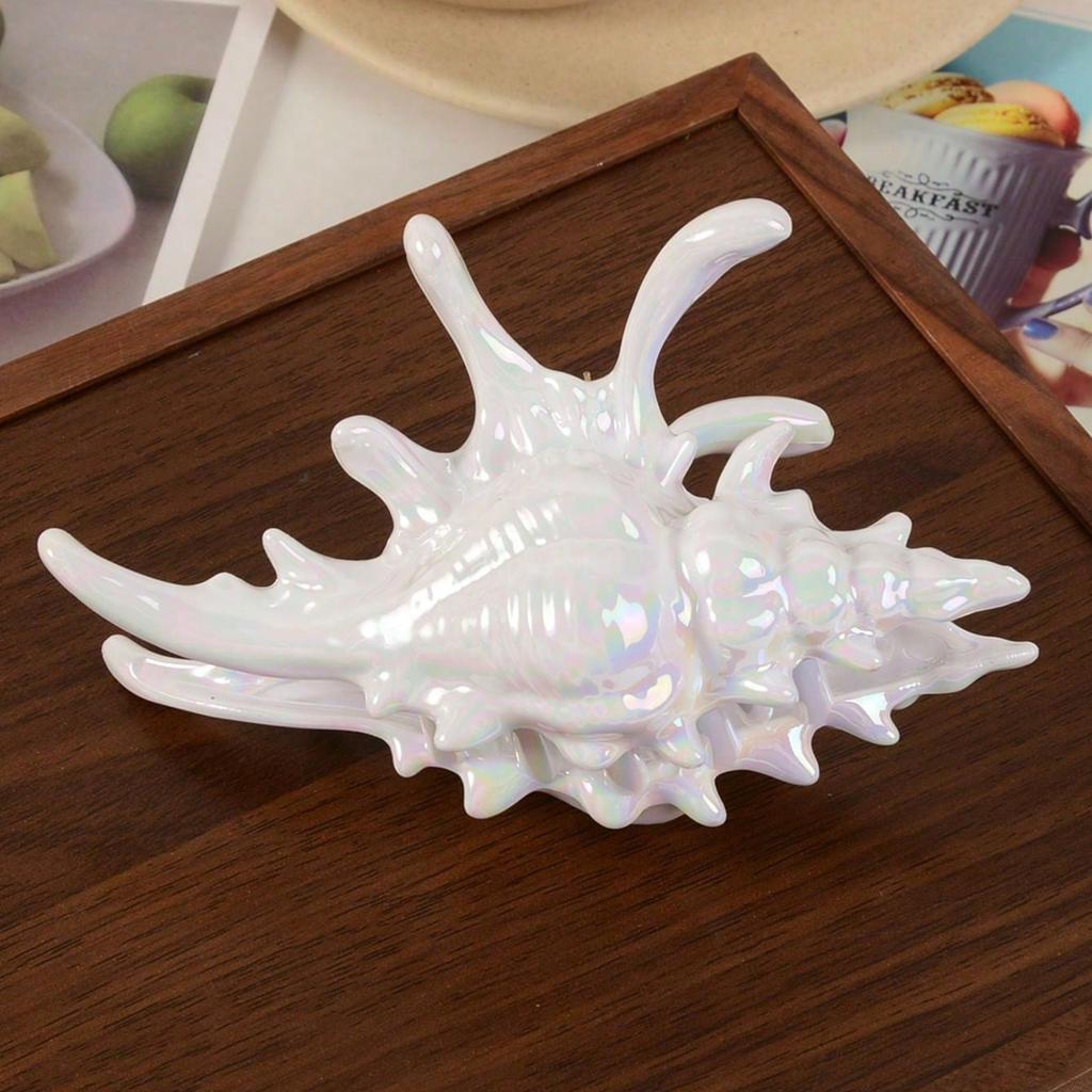 White Seashell Hair Claw Clip for Women, Large Conch Hair Clamp, Beach Vacation Hair Accessory, Perfect for Summer Hairstyle & t
