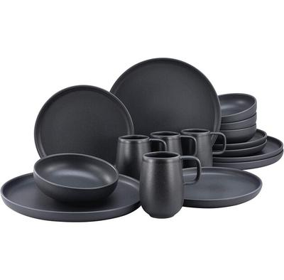 CreaTable Uno Black Dinnerware Set, 16 Pcs. (22978)