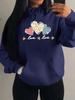Women's Autumn Pink Leopard Heart Print Loose Hoodie with Pockets
