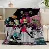 1PC Alien Invasion Pattern Flannel Blanket Gift, Suitable for Both Men And Women, Soft Ideal for Beds And Sofa, Birthday Or Christmas Gift