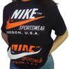 Nike Double Logo Spliced Short Sleeve T-Shirt Women Tops Black CJ2041-010