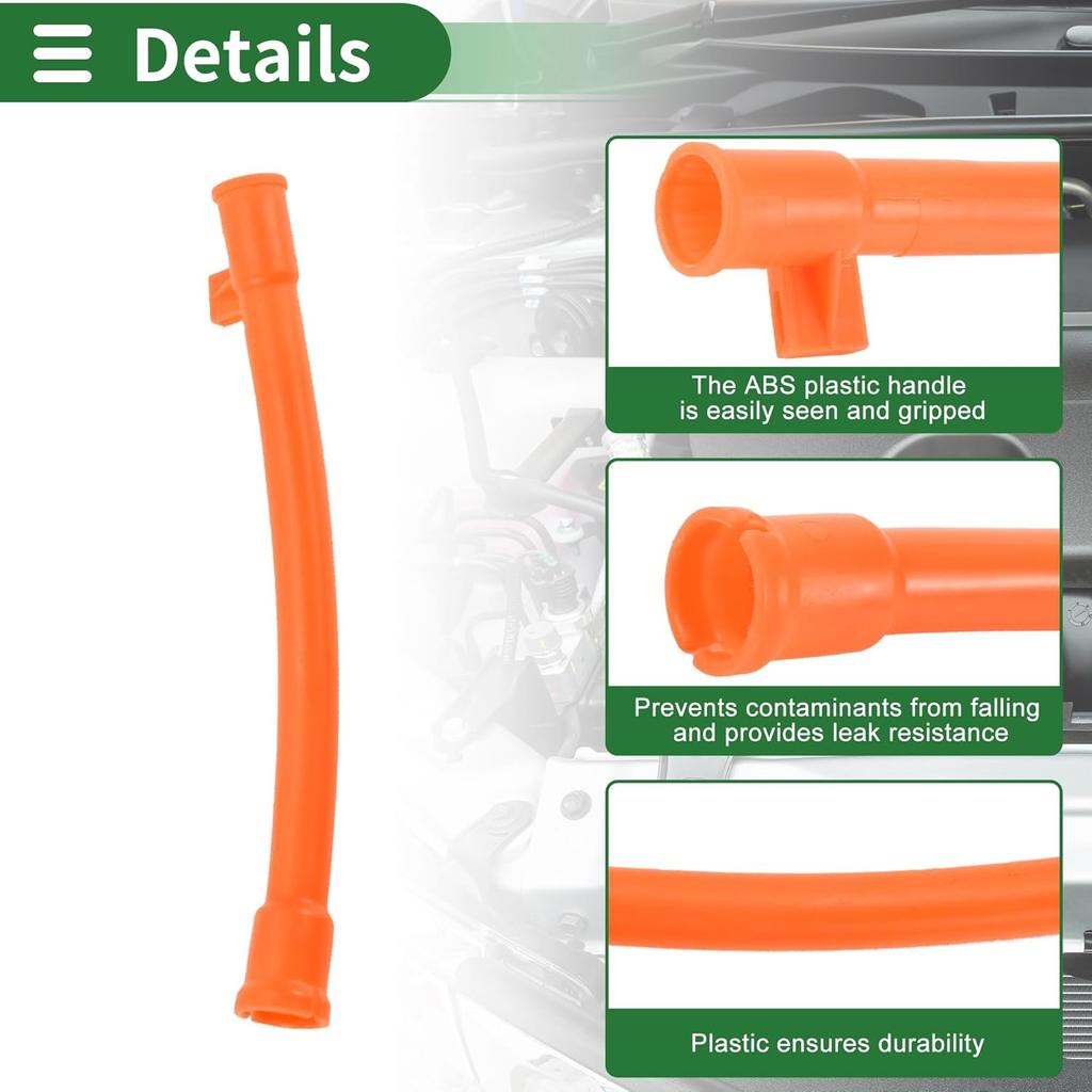Motoforti Engine Oil Dipstick Oil Level Dip Stick Double Hole Indicator for Volkswagen Jetta 2.0L A/T S Sedan 2011-2014 Plastic No.06A103663C Orange