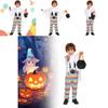 Halloween Child Costume For Kids With Polyester Fabric And Playful Striped Ghost Design For Party Performance