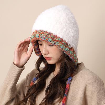 Winter Hats For Women Girls Warm Hooded Beanie For Female Kniting Skull Cap Ear Protection Cap