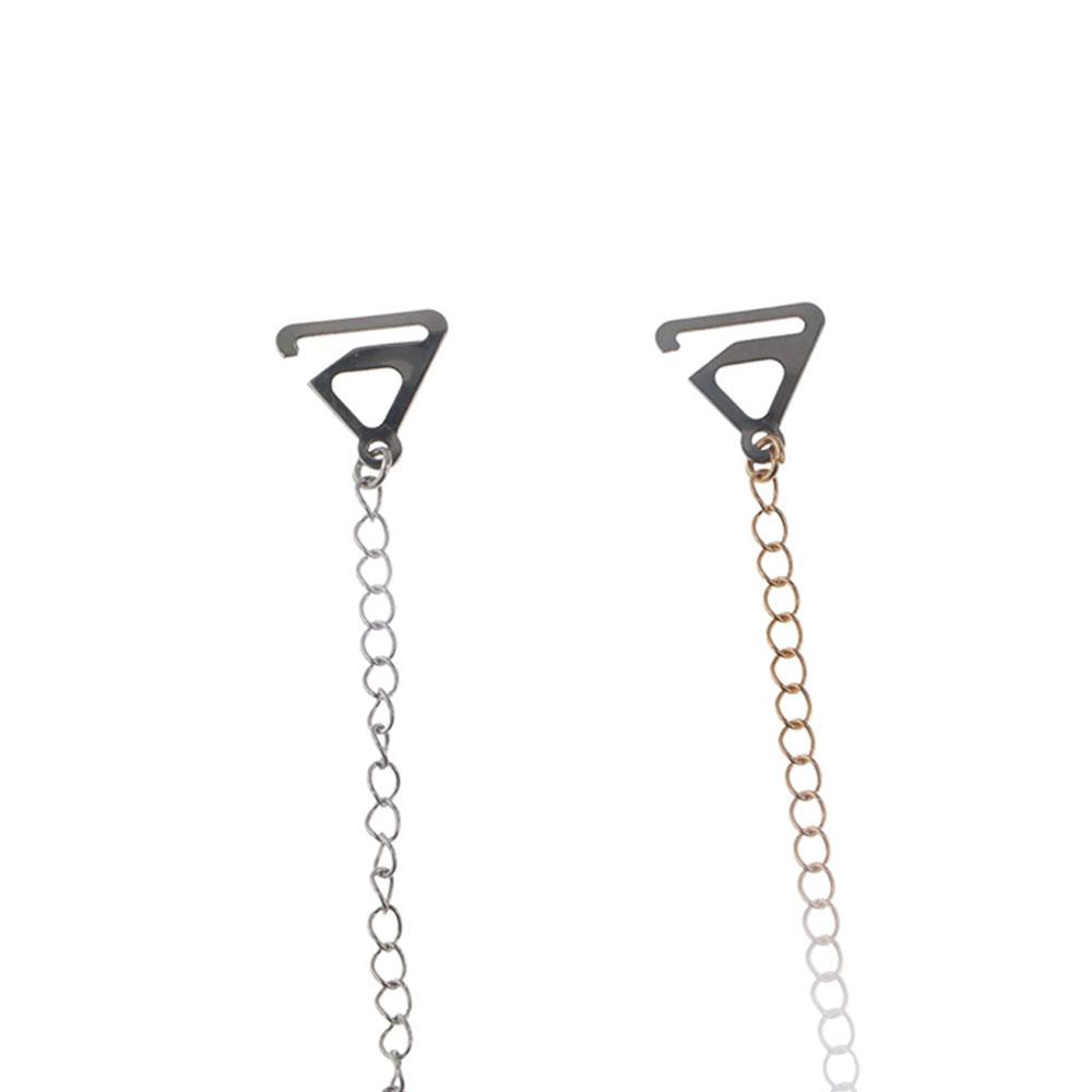 Adjustable Anti-Skid Metal Chain Summer Leaves Invisible Women Bra Belt Brassiere Straps Bra Accessories Pearl Shoulder Strap