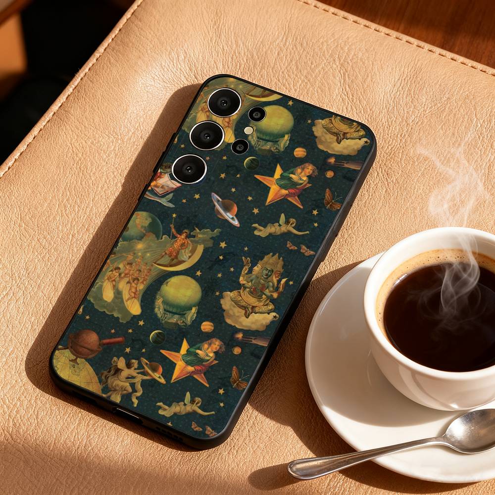 The S-Smashing P-Pumpkins Phone Case For Samsung S26,S25,24,23,22,30,21,10,9,Ultra,Plus,Lite,Black Soft Case Samsung S24fe