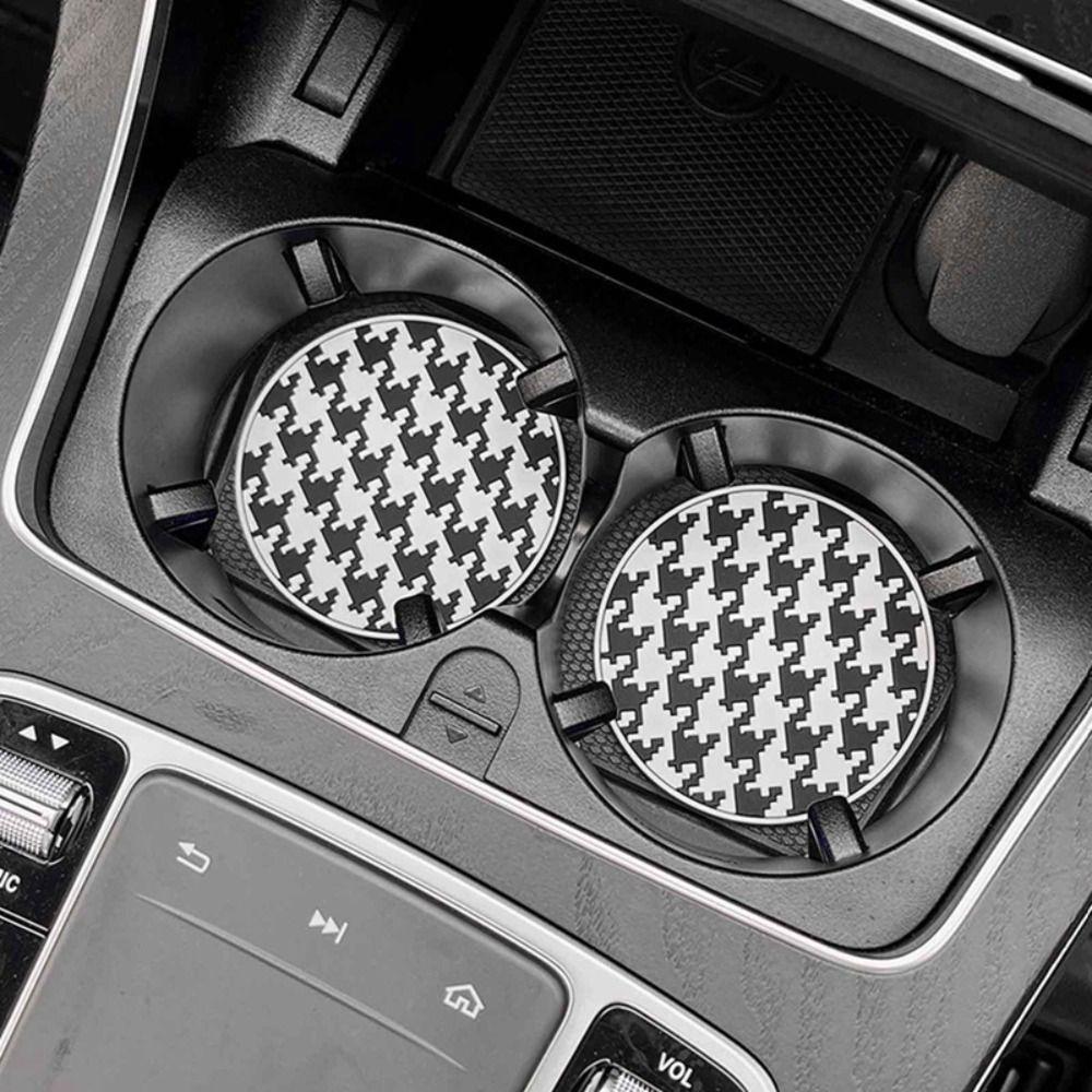 Heat Resistance Flower Coaster Houndstooth Car Water Cup Pad Car Mug Coaster  Decor Accessories