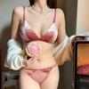 French Underwear Thin Velvet Triangle Cup Without Steel Ring Underwear Sexy Big Chest Small Bra Cover