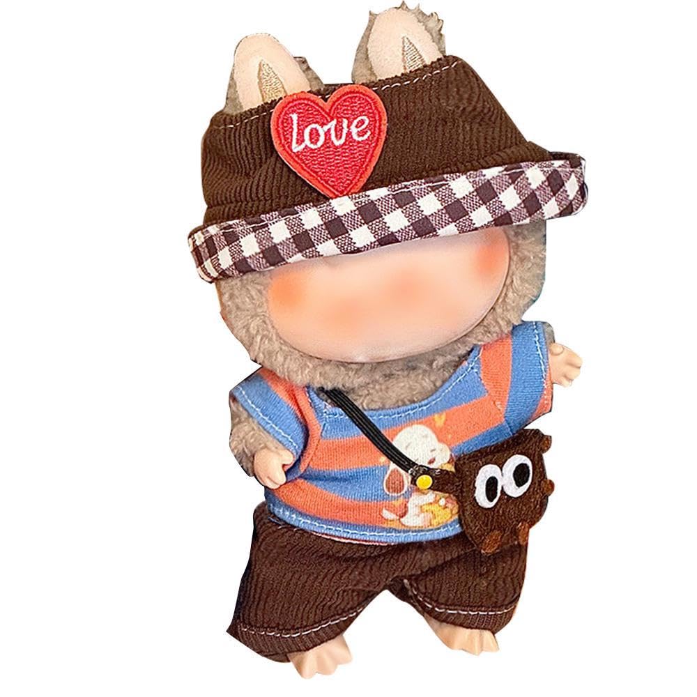 Oblečení pro 17cm panenku, Oblečení pro panenku, BJD doplňky, Roztomilé oblečení pro panenku, Oděvní díly, Plyšová panenka, Pouze panenka (Bez oblečení), Stojící, Sedící, 1., 2.,