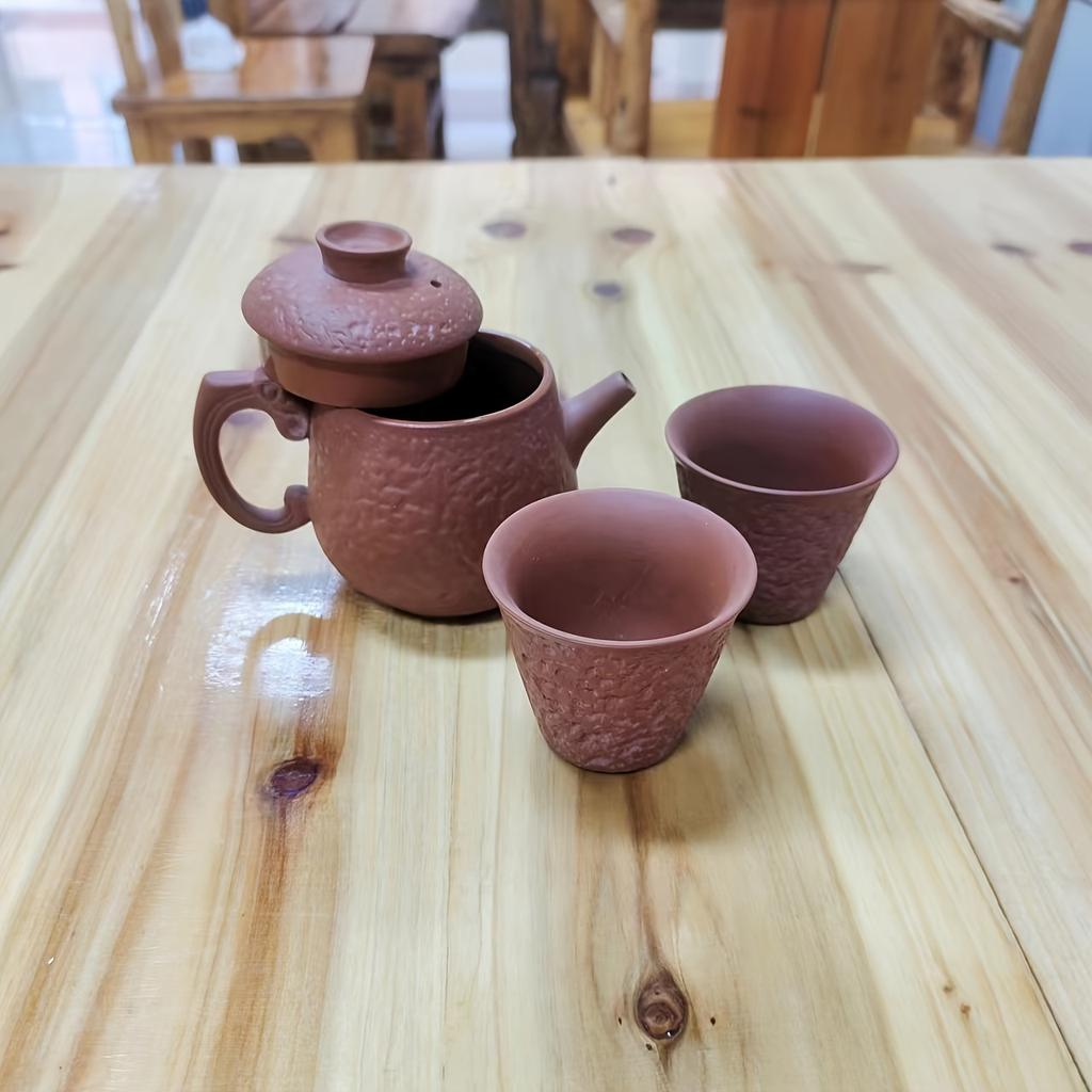 1pc/1 Set Chinese Purple Sand Teapot Vintage Ceramic Tea Pot With Teacups Set Gifts With Premium Gift Box