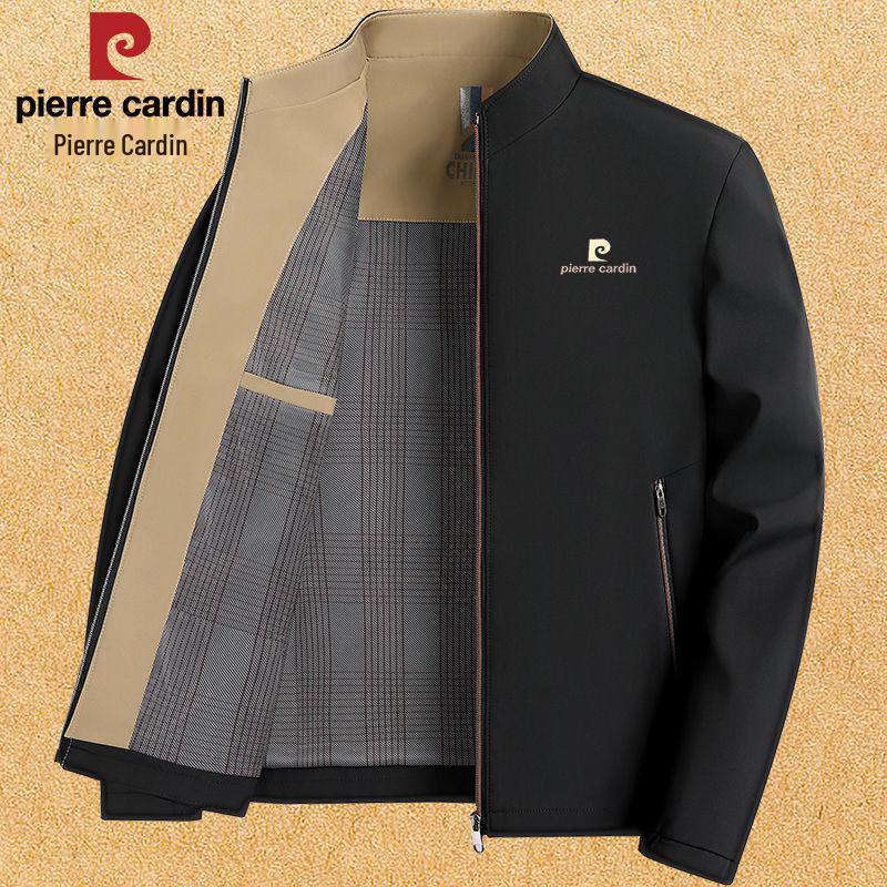 

Мужская повседневная куртка Pierre Cardin с воротником-стойкой - Однотонная, легкая для весны/осени Size 180 (130-145 lbs)