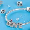 Classic 925 Silver 26 English Letters Charms Beads Sparkling Zircon Fit Qikaola 925 Bracelets DIY Jewelry Birthday Gift