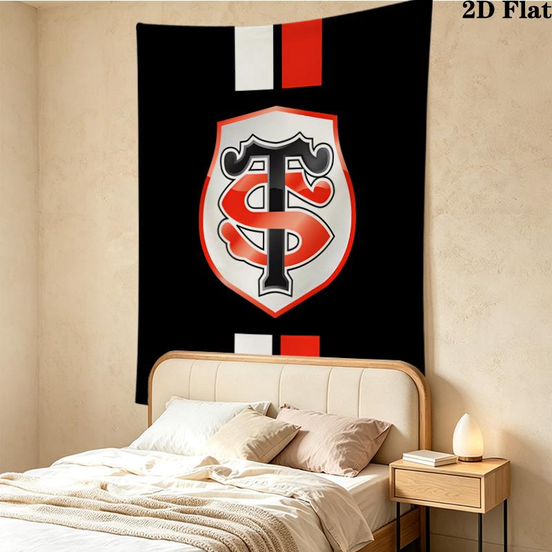 Stade Toulousain Wall Tapestry Aesthetic Wall Hanging Printed Fabric Blanket Decorative Tapestries For Bedroom Living Room Home Decor
