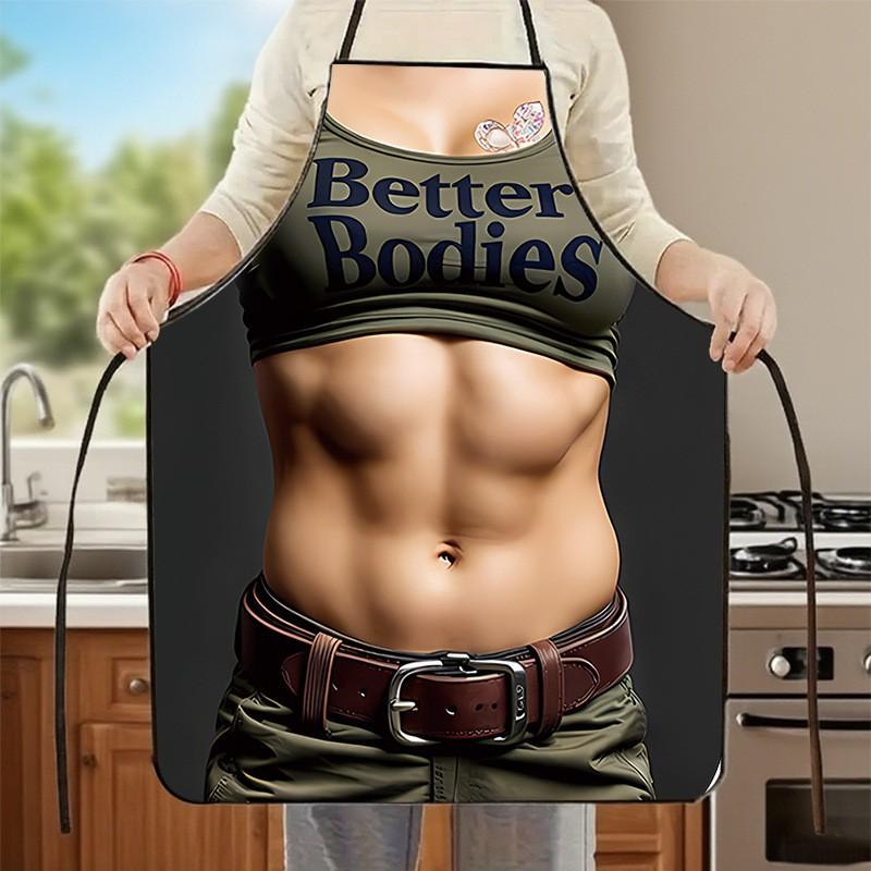 High-level Appearance Quality Barbecue Creative, Funny And Amusing 3D Printed Water- Beauty Girl Apron.