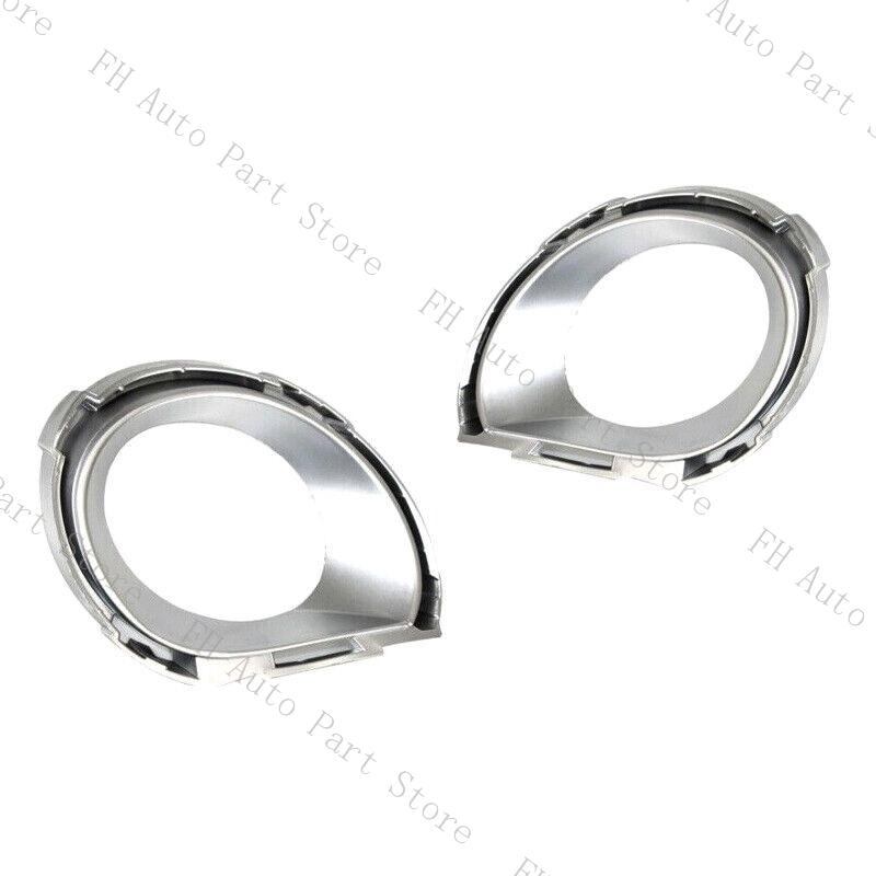 2PCS For VW Touareg Facelift 2007 2008 2009 2010 Car Front Bumper Fog Lamp Light Silver Trim Cover Frame Lid Bezel Hood one pair