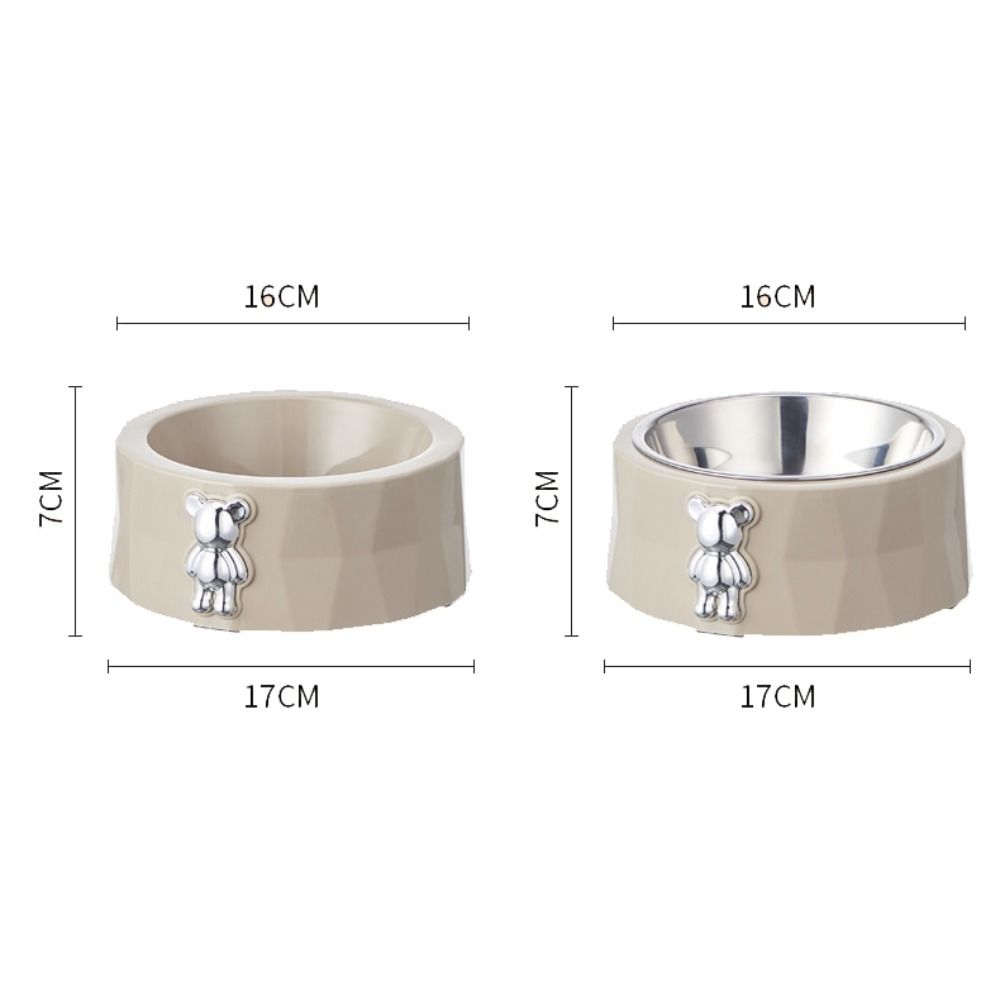 Detachable Pet Food Dispenser Stainless Steel Pet Feeding Basin Anti Knock Bear Pet Bowl  Dogs Cats