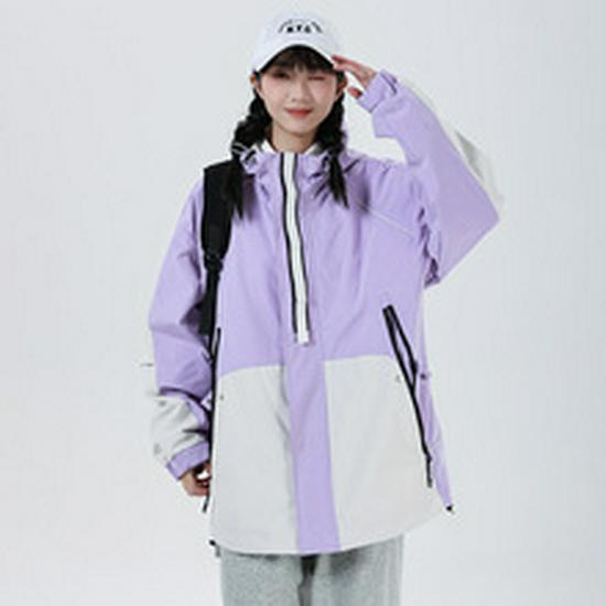 Unisex Autumn Color Blocked Windbreaker, Hard Shell with Taped Seams, Waterproof & Windproof Couple Jacket for Outdoor Mountaineering.