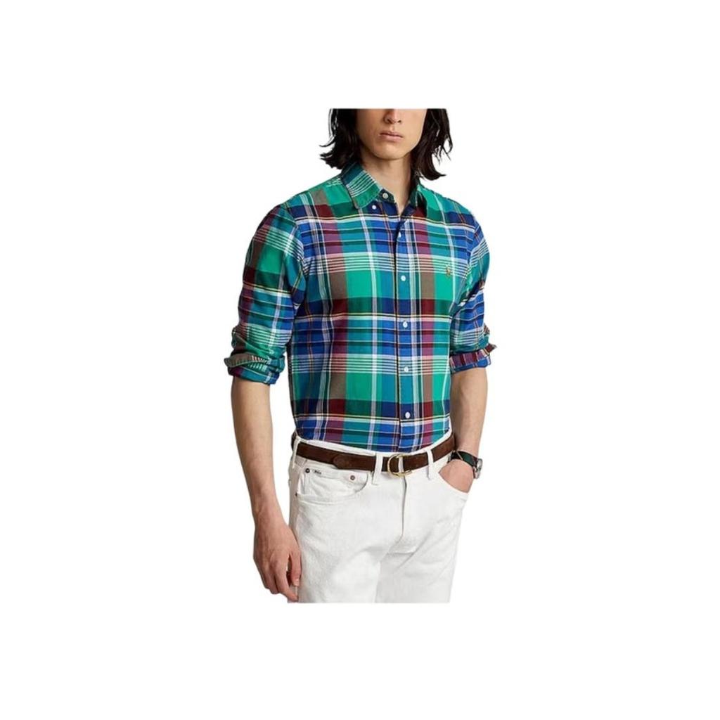 Polo Ralph Lauren FW22 Plaid Button-Down Long Sleeve Shirt Men Shirts 710886396001001