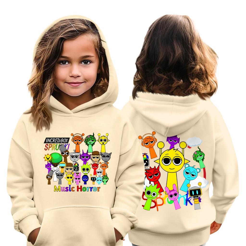 Kids Fashion Casual Top  Box Music Game Printed Pullover Sweatshirt
